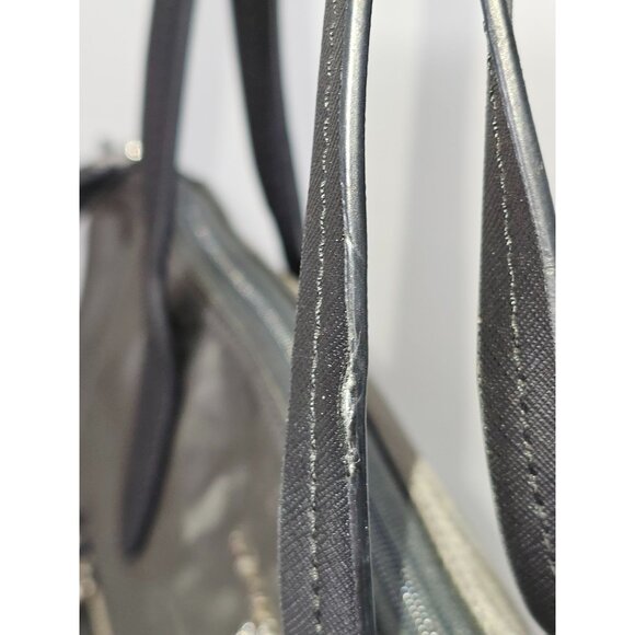 Michael Kors Women's Dark Grey Nylon Top Zip Tote Bag Size Large 1767 - Picture 8 of 12